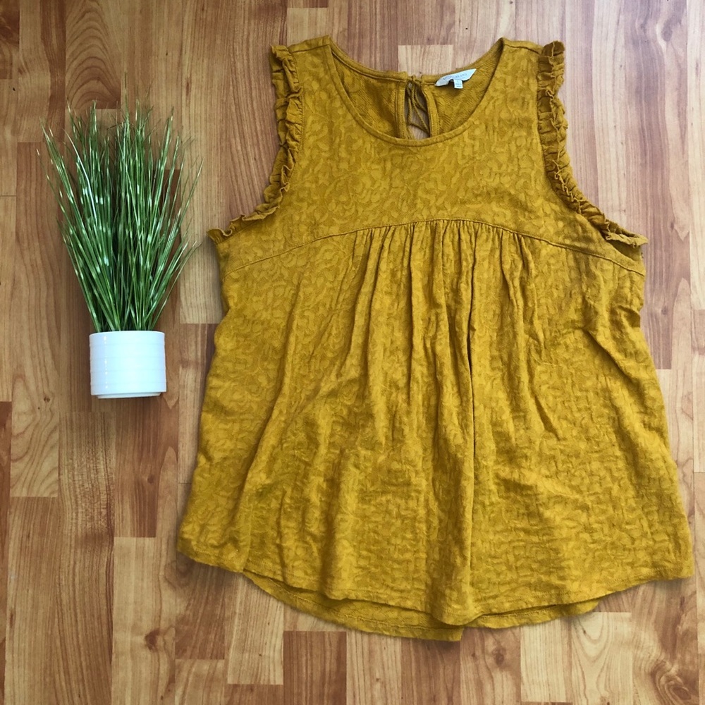 Lucky Brand Mustard Yellow Sleeveless Top
